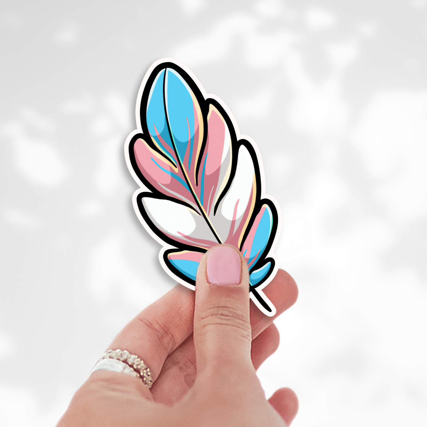 Pride Feathers Vinyl Sticker | LGBTQ+ Rainbow Feather Decal | 3 Inch Inclusive Aesthetic Pride Art Sticker | Spreading Wings Self Expression | Preorder Gift