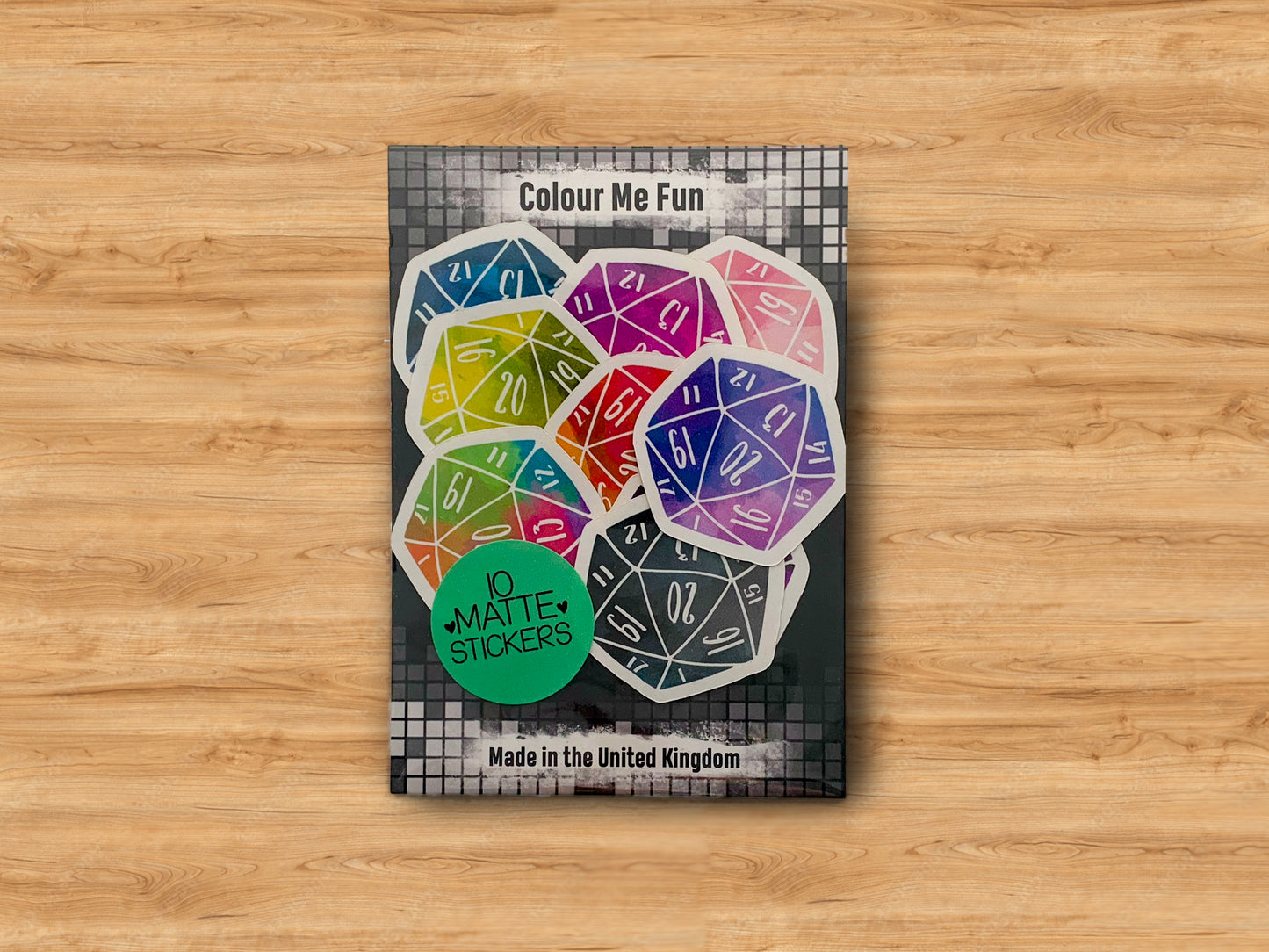 20 Sided Dice Sticker Set