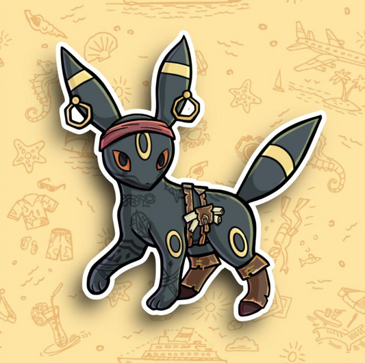 Umbreon Pirate Pokemon Vinyl Sticker