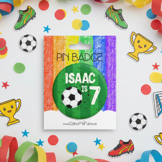 Personalised Football Birthday Badge