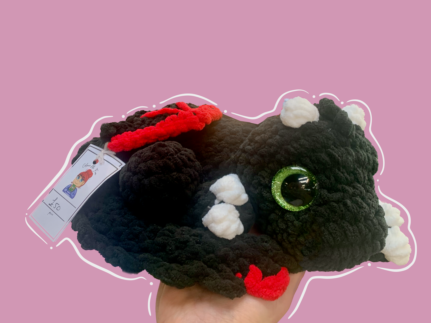 Sleepy Dragon Crochet Plush – Handmade Plush Toy for Cuddles & Decor