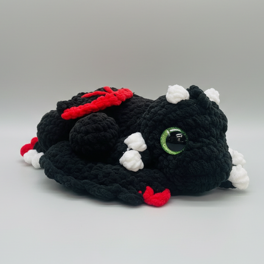 Sleepy Dragon Crochet Plush – Handmade Plush Toy for Cuddles & Decor