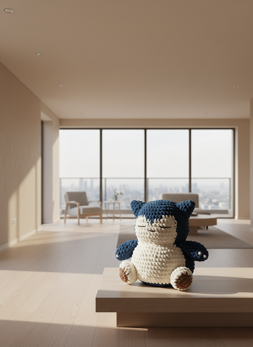 Snorlax Large Crochet Plush –  18” x 18”, Handmade Pokemon Gift