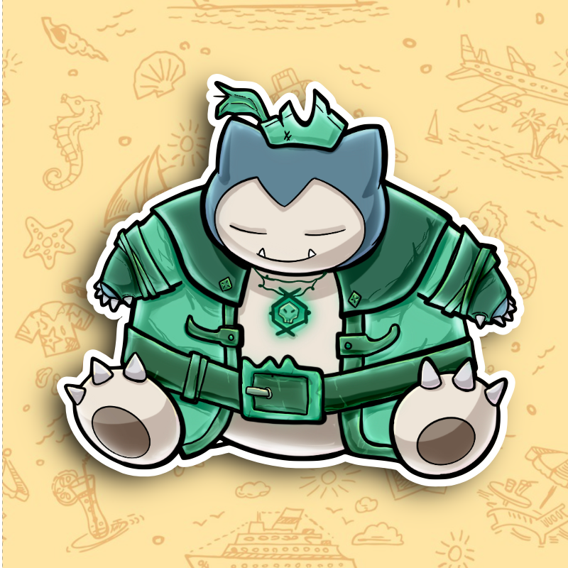 Snorlax Pirate Pokemon Vinyl Sticker