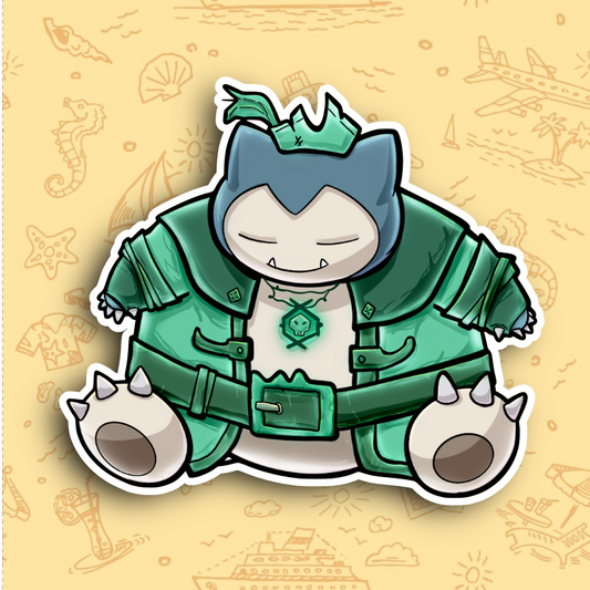 Snorlax Pirate Pokemon Vinyl Sticker