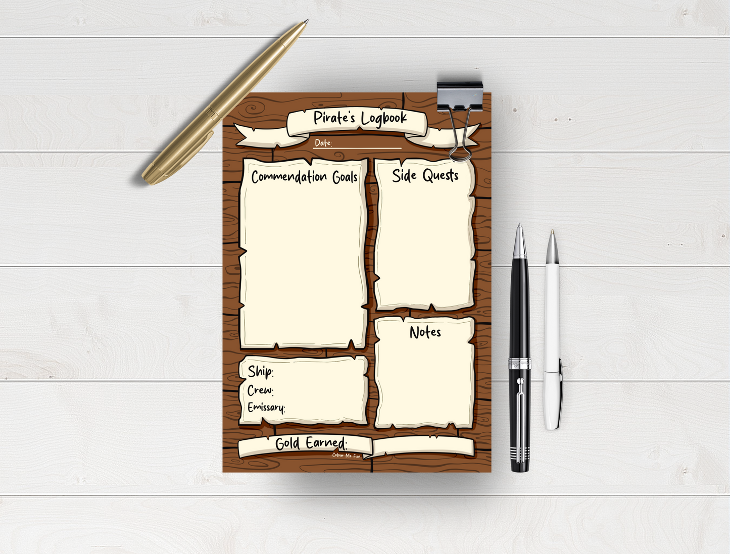 A5 Pirate Task Planner Notepad