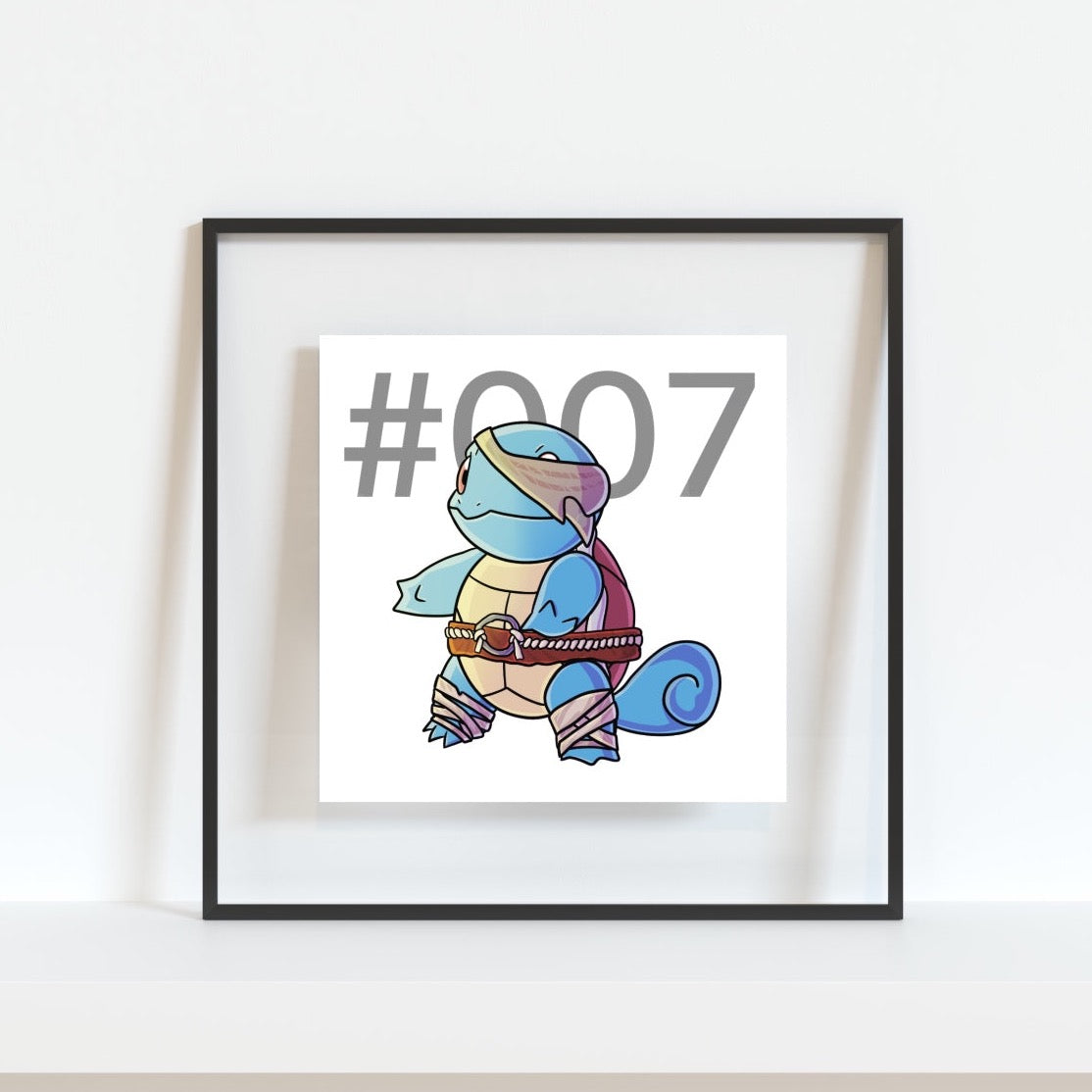 Squirtle Pokemon Pirate Gamer Art Print