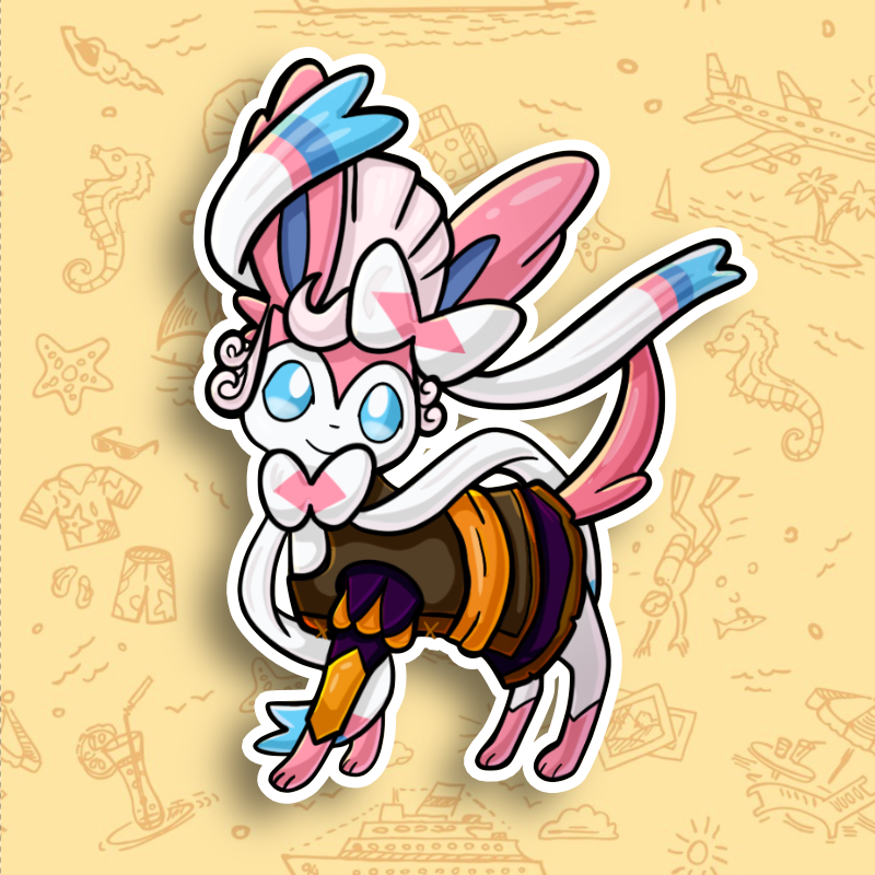 Sylveon Pirate Pokemon Vinyl Sticker – Colour Me Fun