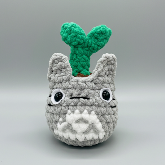 Totoro Plant Crochet Plush – Handmade Decor