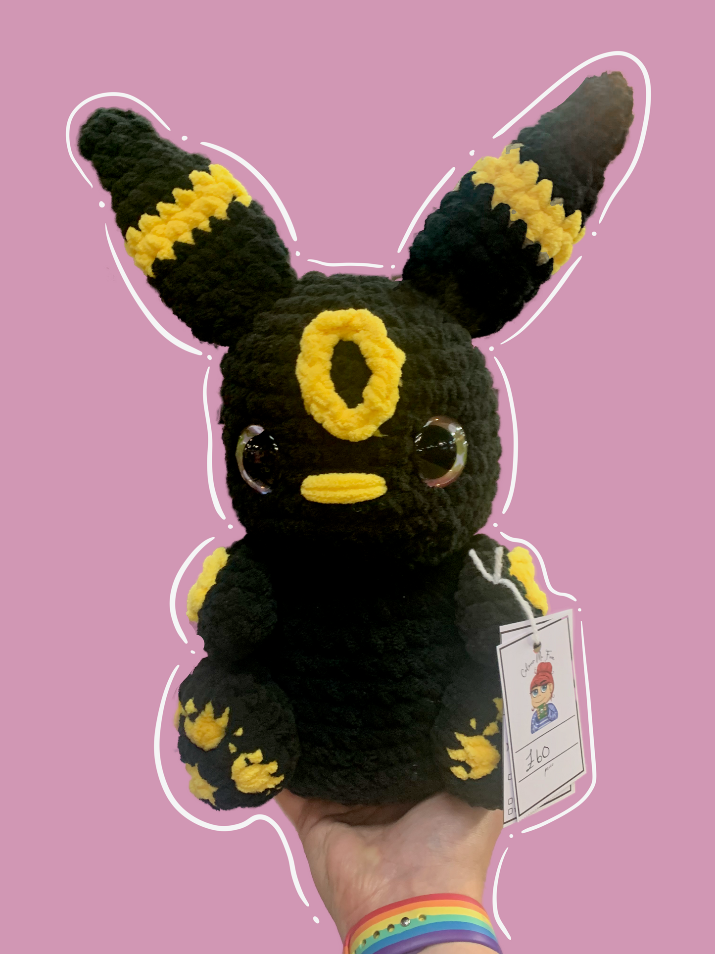 Umbreon Jumbo Crocheted Plush – 18" tall - Handmade Pokémon