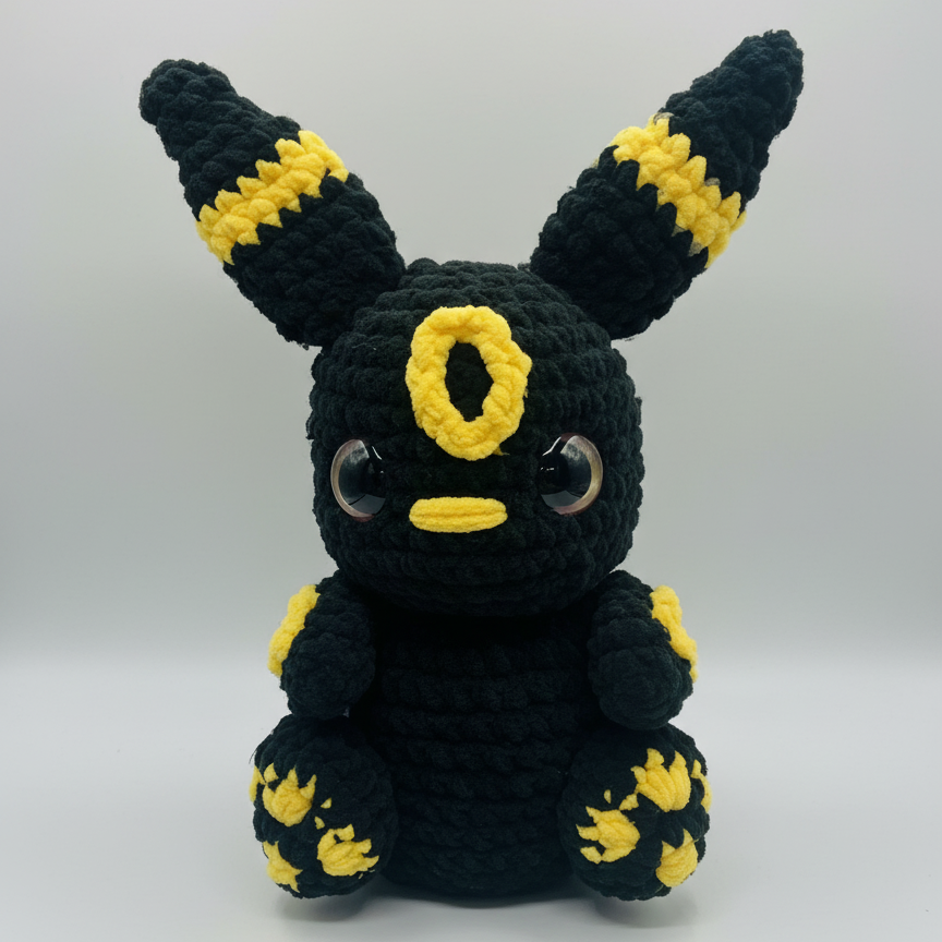 Umbreon Jumbo Crocheted Plush – 18" tall - Handmade Pokémon