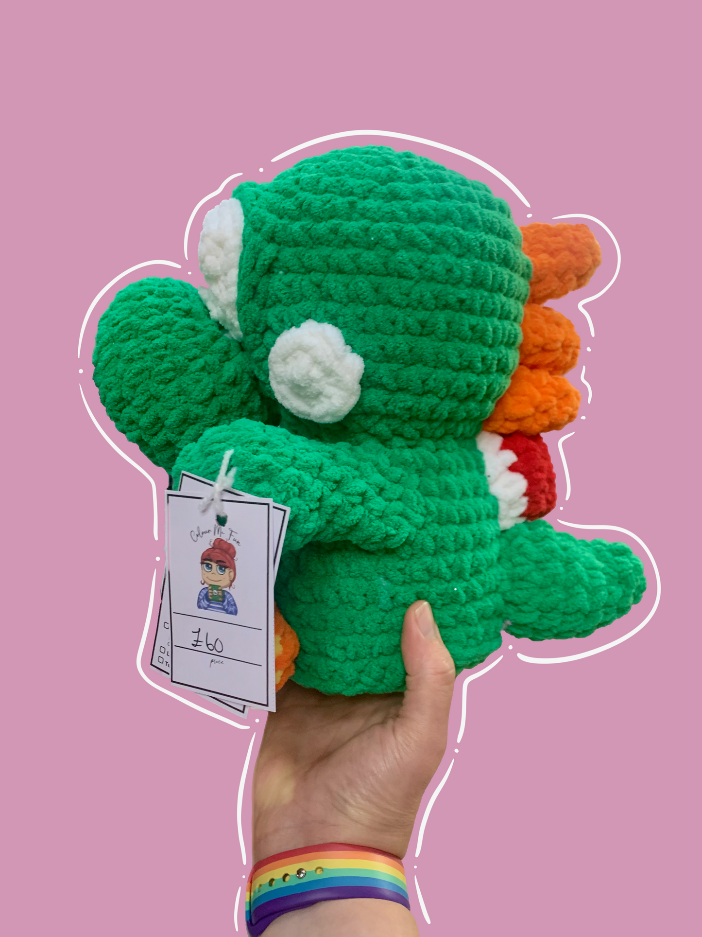 Yoshi Jumbo Crochet Plush –  15" tall