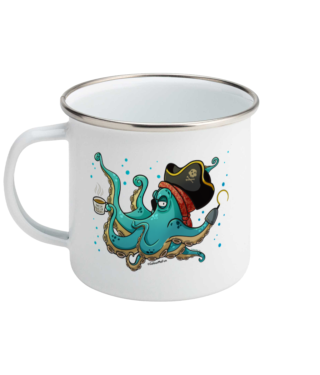 Grumpy Kraken Enamel Mug