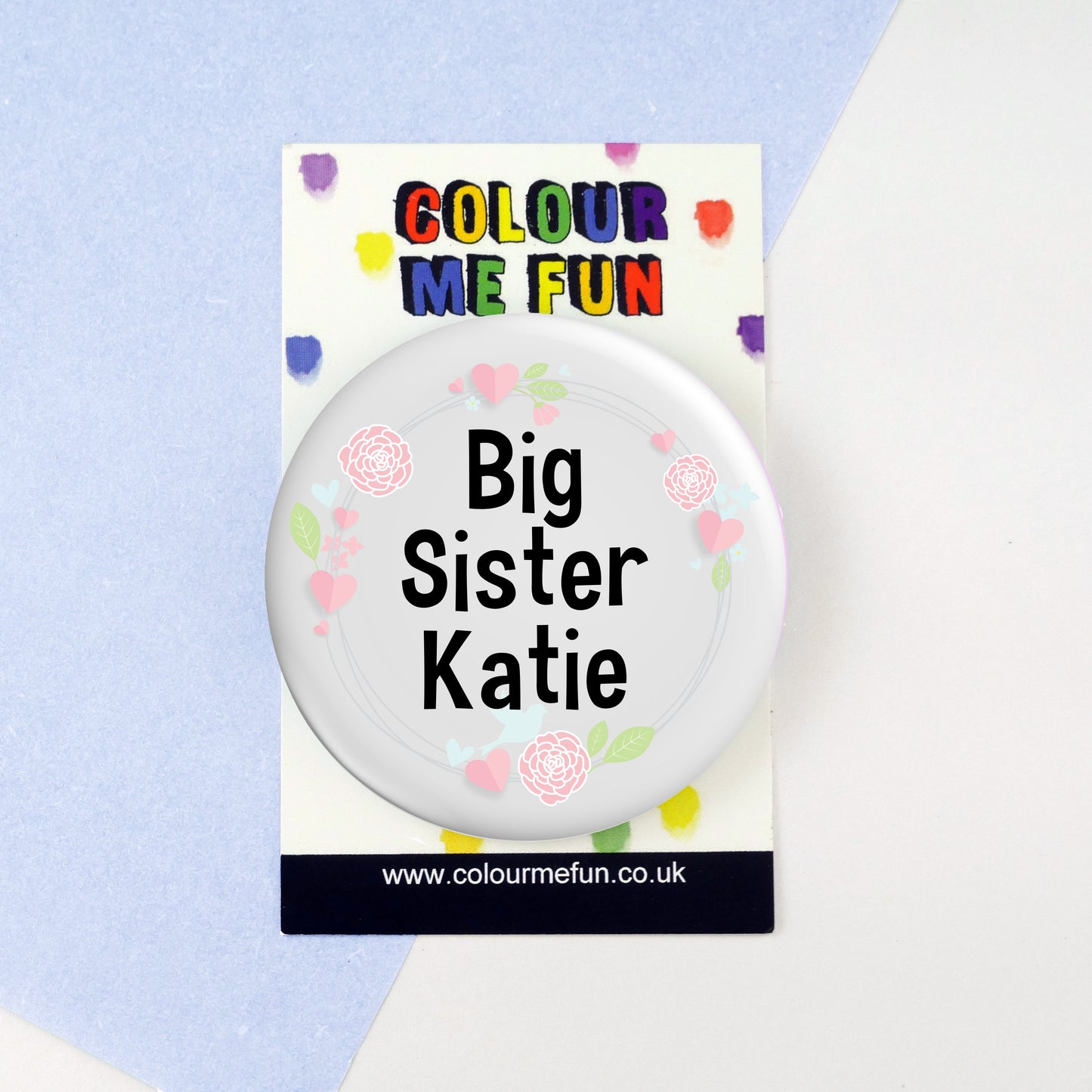 Personalised Big Sister Button Badge