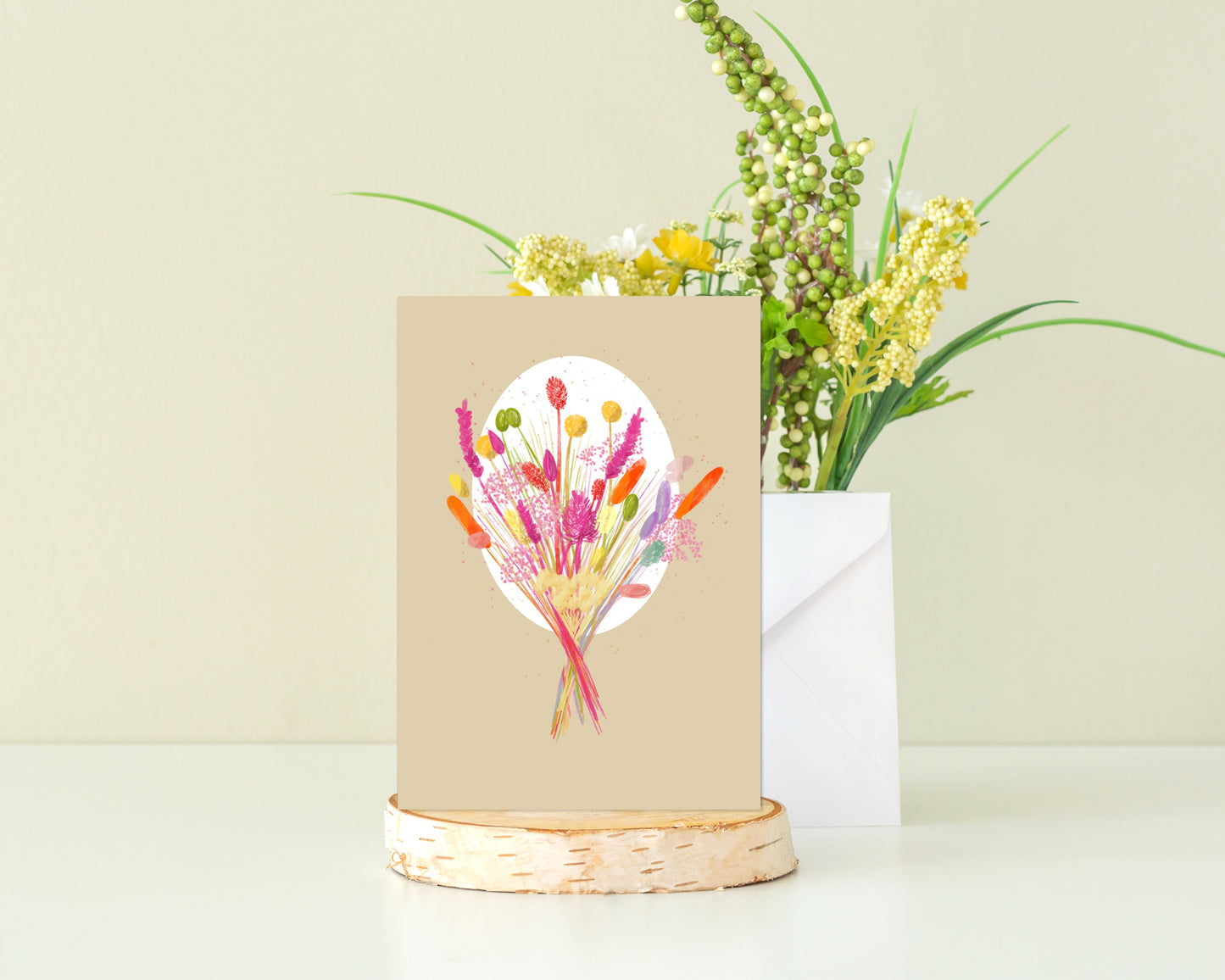 Vibrant Flower Bouquet Greeting Card