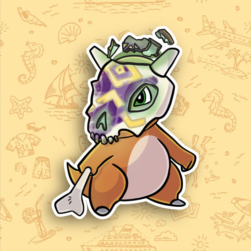 Cubone Pirate Pokemon Vinyl Sticker