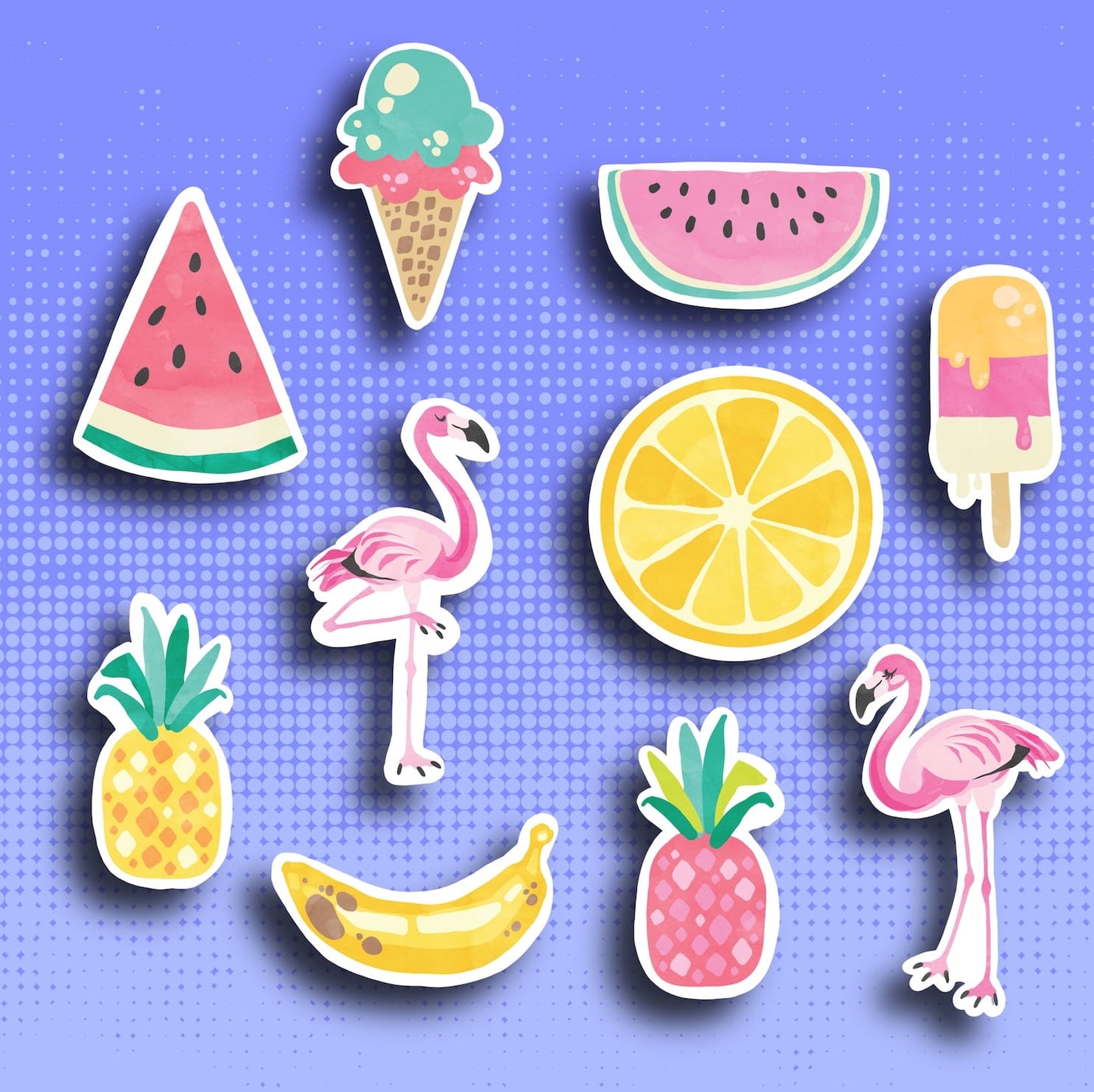 Tropical Flamingo Sticker Set