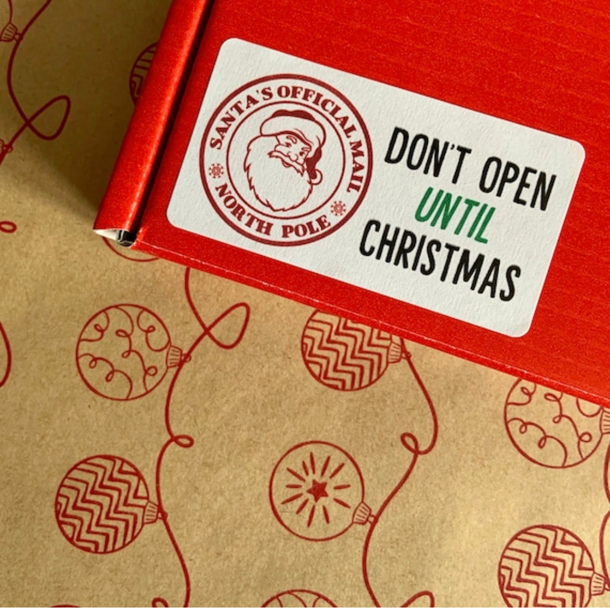 Don't Open Until Christmas Stickers