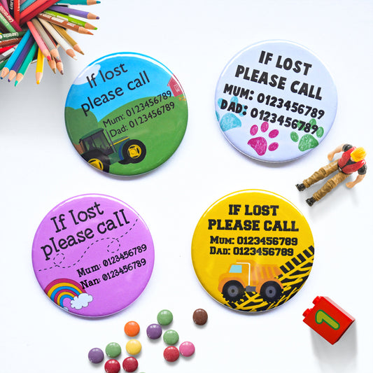 Lost Child Badge - Missing Child ID Button Badge