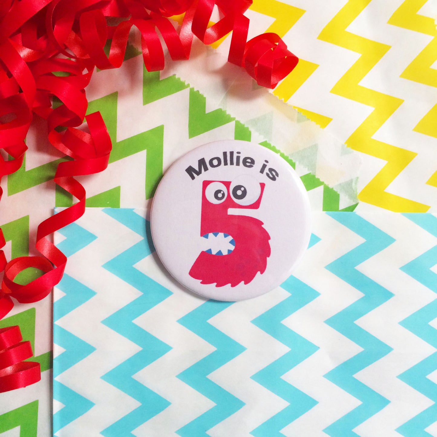 Personalised Monster Birthday Badge