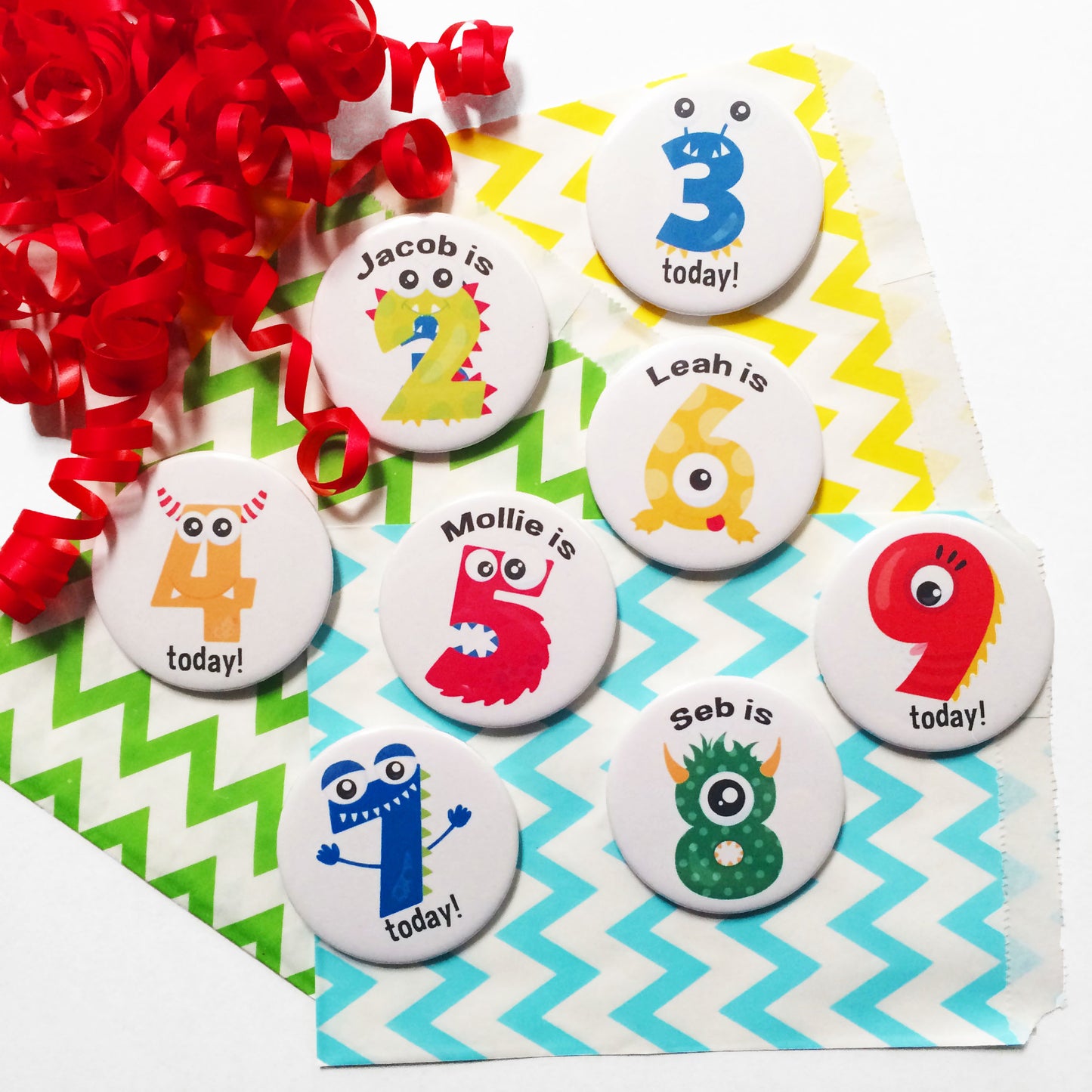 Personalised Monster Birthday Badge