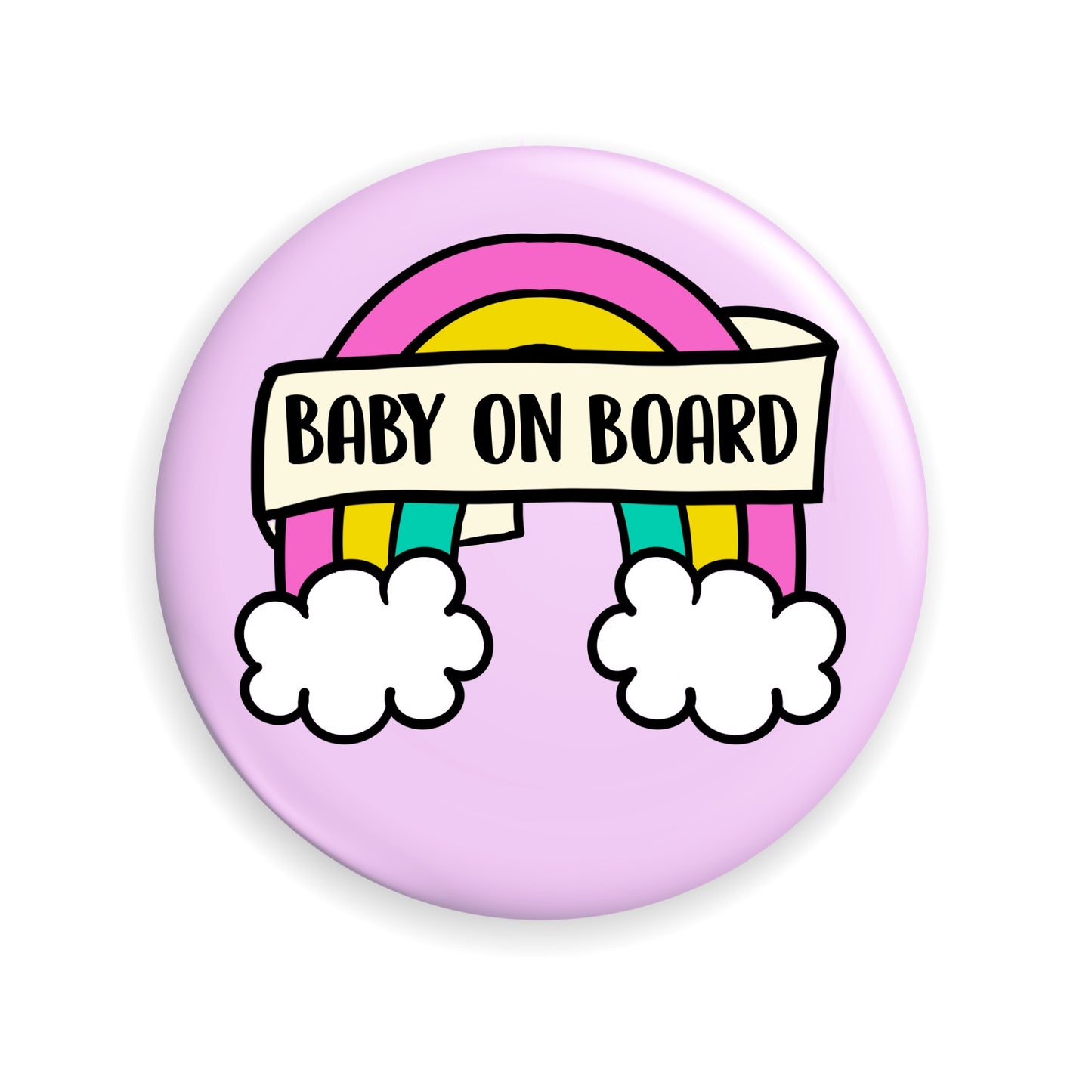 Rainbow Baby On Board Button Badge