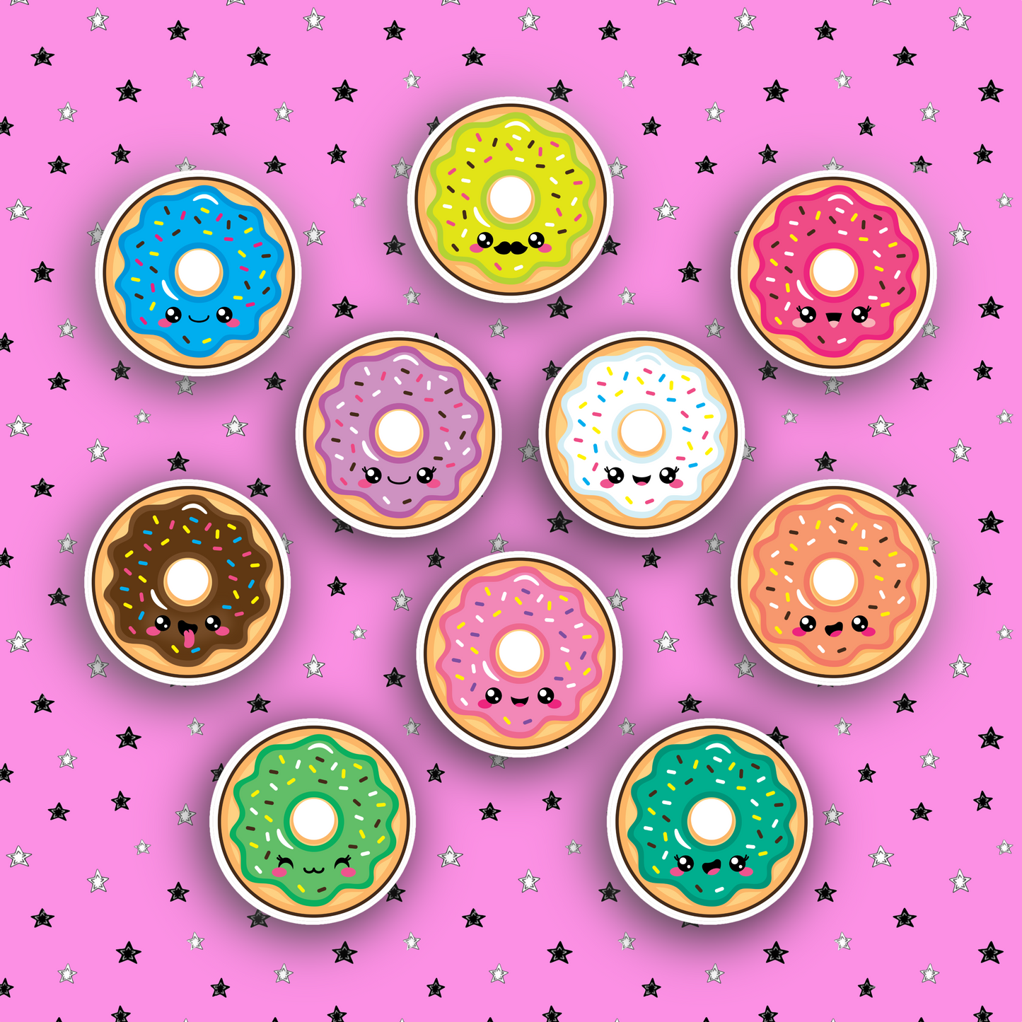 Kawaii Donut Sticker Set