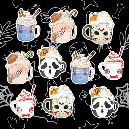 Spooky Coffee Halloween Sticker Set