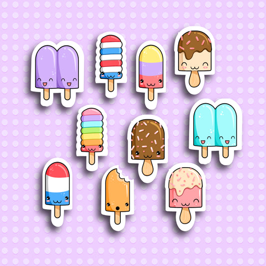Ice Lolly / Popsicle Sticker Set