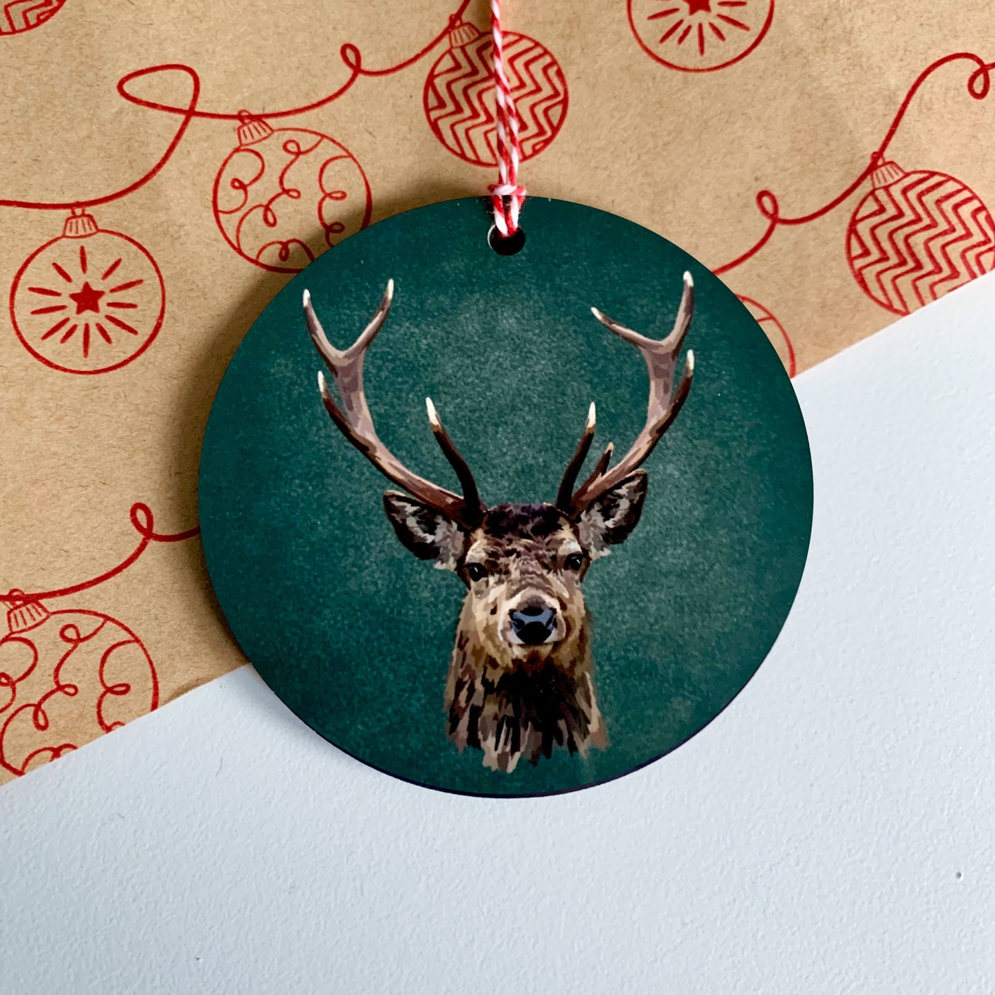 Set of 4 Woodland Animal Christmas Tree Ornaments