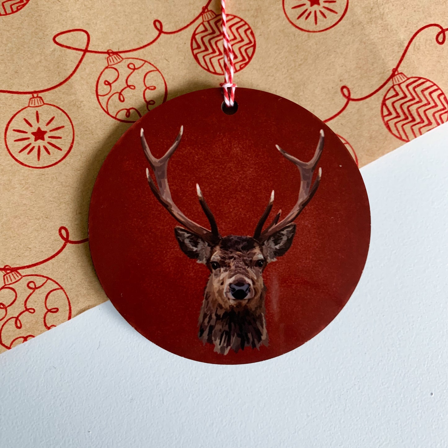 Set of 4 Woodland Animal Christmas Tree Ornaments