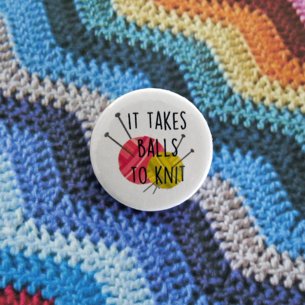 Knitting Button Badge Set